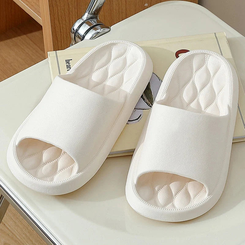 Unisex EVA summer slippers in various colours with non-slip bump texture sole
