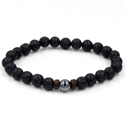 Stylish volcanic stone bracelet in various colors and designs for men