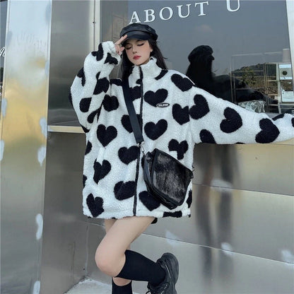 Cosy reversible cotton coat with fleece lining, available in black, pink and sky blue colours