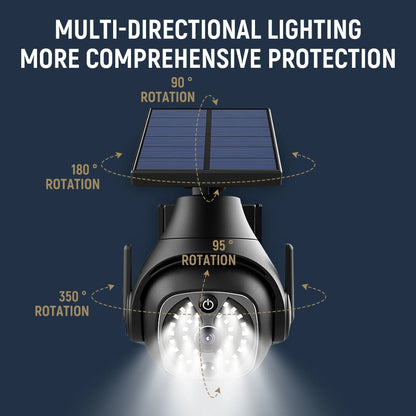 Solar-powered outdoor courtyard lights with human sensing technology
