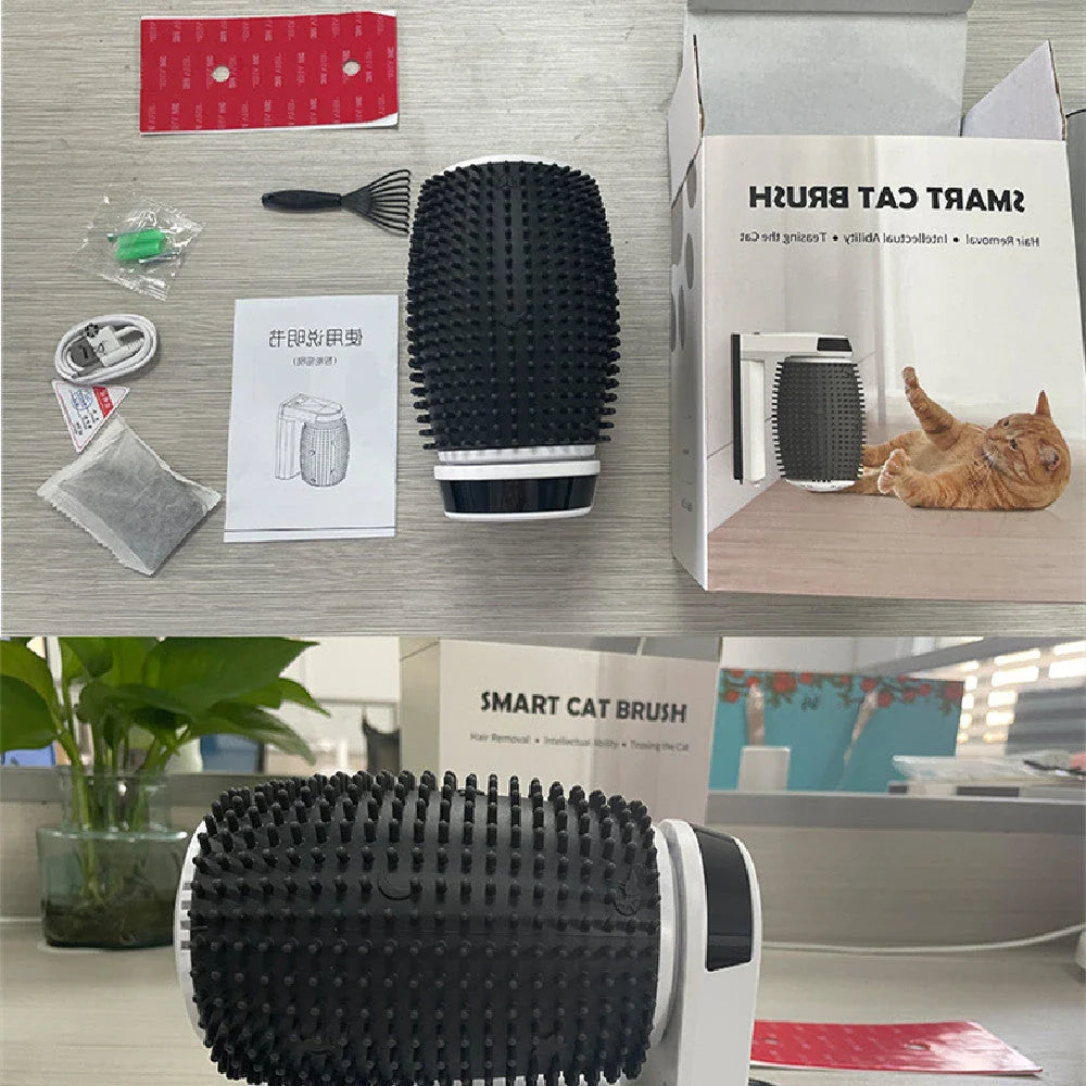 Premium Self-Grooming Cat Corner Scratcher with Soft Brushes for Gentle Grooming and Furniture Protection