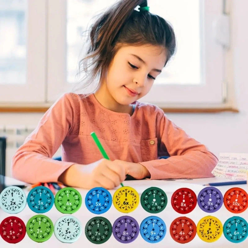 Colorful Math Fidget Spinners set for interactive maths learning
