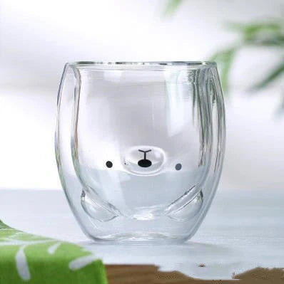 3D double-layer panda cup with skull design and festive inner Christmas tree