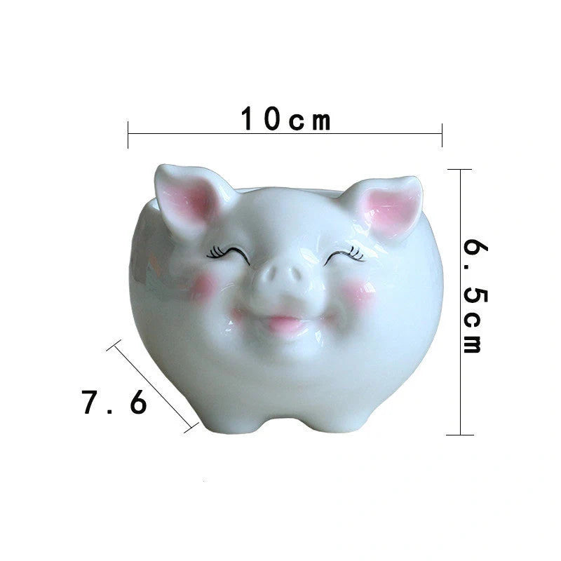 Hand-painted Nordic cartoon animal ceramic succulent pot in various colours and sizes