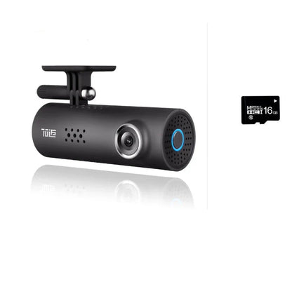 Premium dash cam with voice controls, 1080p FHD recording, and wide-angle lens
