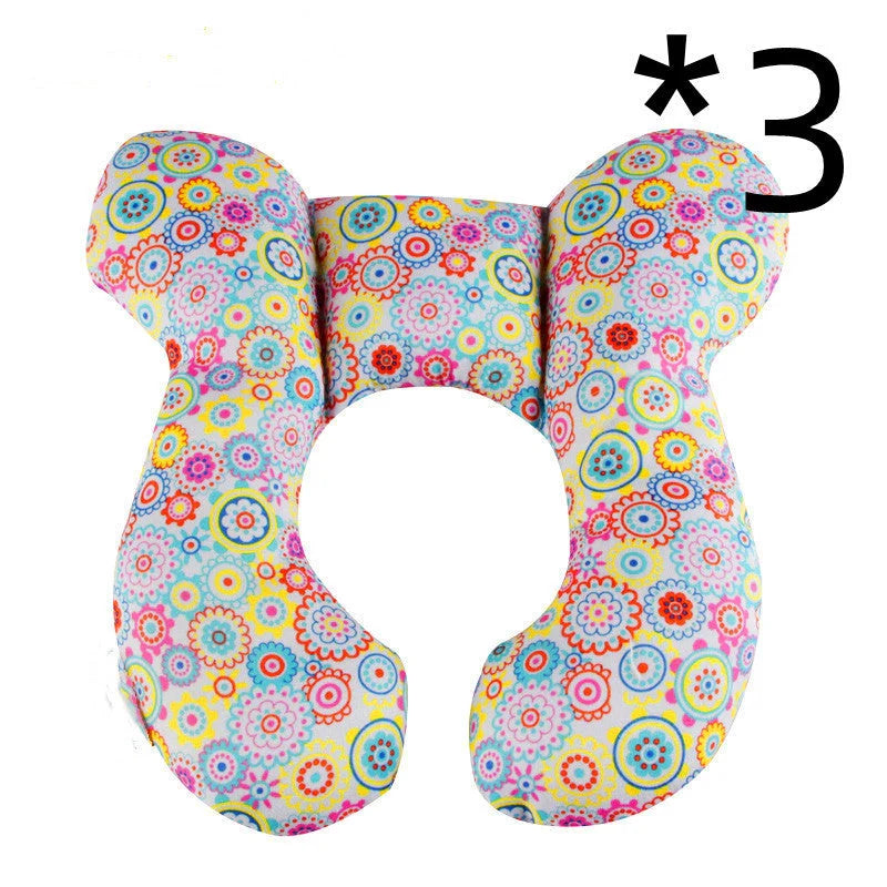 U-shaped baby head support pillow in pure cotton for car safety seats