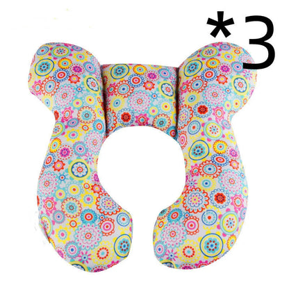 U-shaped baby head support pillow in pure cotton for car safety seats