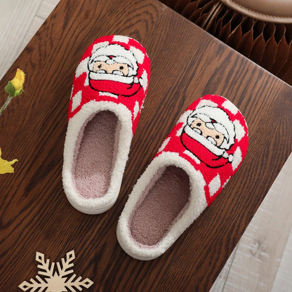 Cosy Christmas tartan slippers with plush, snuggly materials and non-slip soles for comfortable indoor wear