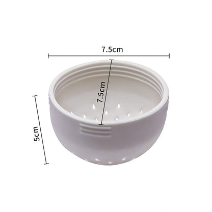 Silicone mini kitchen colander in white and green, perfect for filtering small items