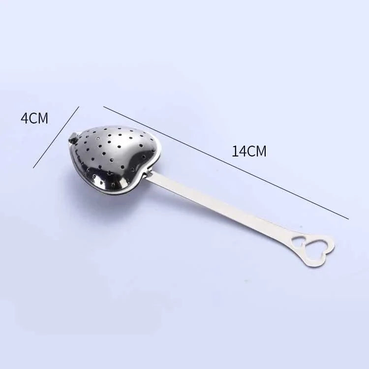 Premium Stainless Steel Tea Infuser with Chained Heart-Shaped Design for Brewing Loose Leaf Tea and Herbal Infusions