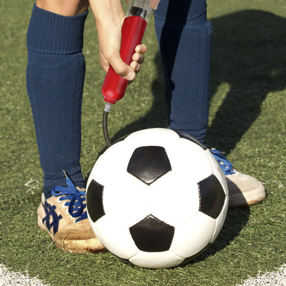 Portable air pump for basketball, football, and volleyball in various colours