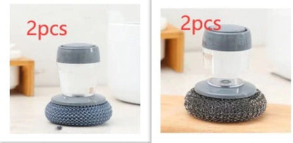 Premium Anti-Bacterial Kitchen Scrubbing Brush with Soap Dispenser - Rust-resistant, Durable, and Convenient Cleaning Tool