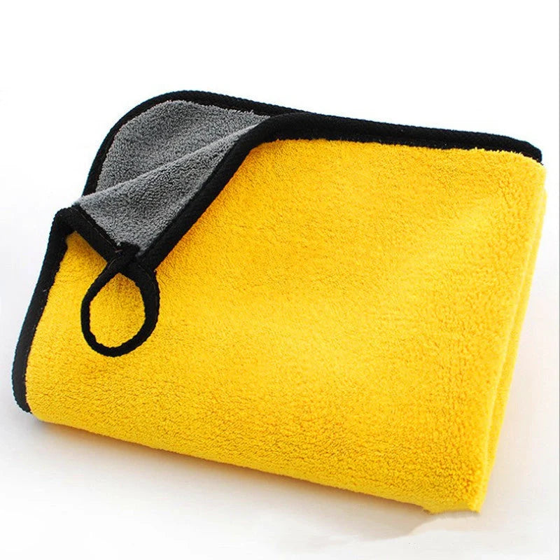 Sunny yellow coral velvet microfiber towel, 30x40cm, quick-dry