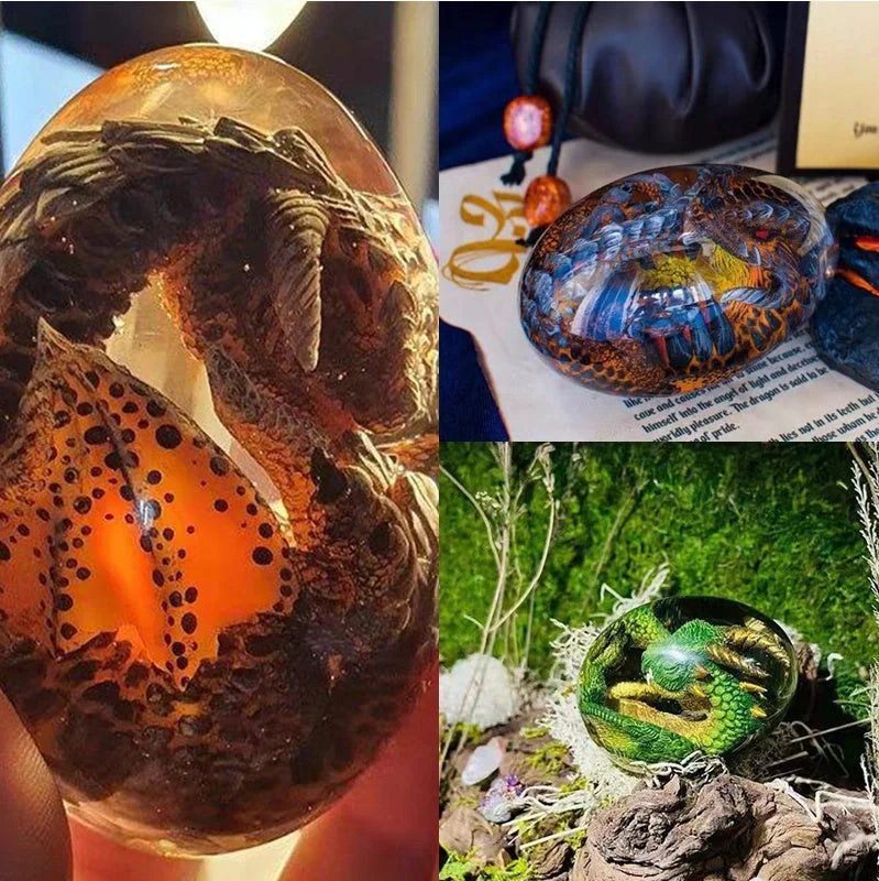 Lava Dragon Egg Desktop Decoration Dinosaur Egg Resin Crafts in various colours