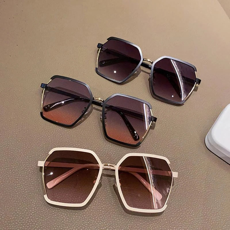 Vintage half-frame sunglasses with UV400 protection in various colours