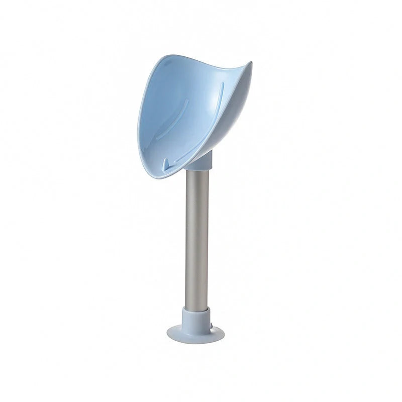 Bird Soap Box with self-draining design and silicone suction cup in white, pink, green, and blue