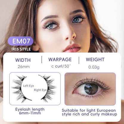 Premium magnetic suction false eyelashes in mink hair for a natural, glamorous look