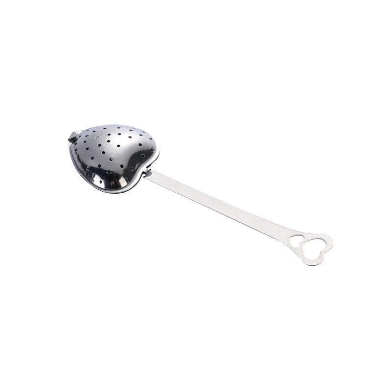 Premium Stainless Steel Tea Infuser with Chained Heart-Shaped Design for Brewing Loose Leaf Tea and Herbal Infusions