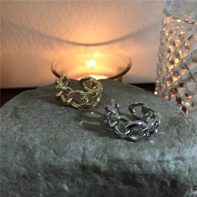 Adjustable aluminium alloy ring chain with golden or silvery electroplated finish