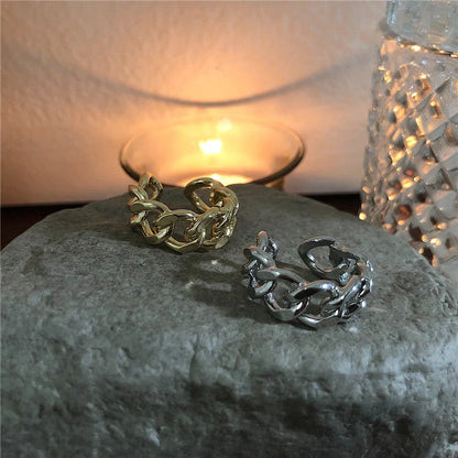Adjustable aluminium alloy ring chain with golden or silvery electroplated finish