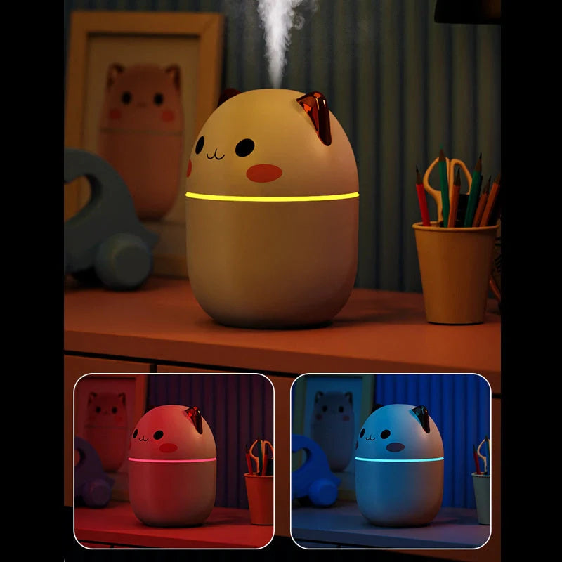 USB Car Aromatherapy Humidifier with soothing ambient light, perfect for relaxing drives