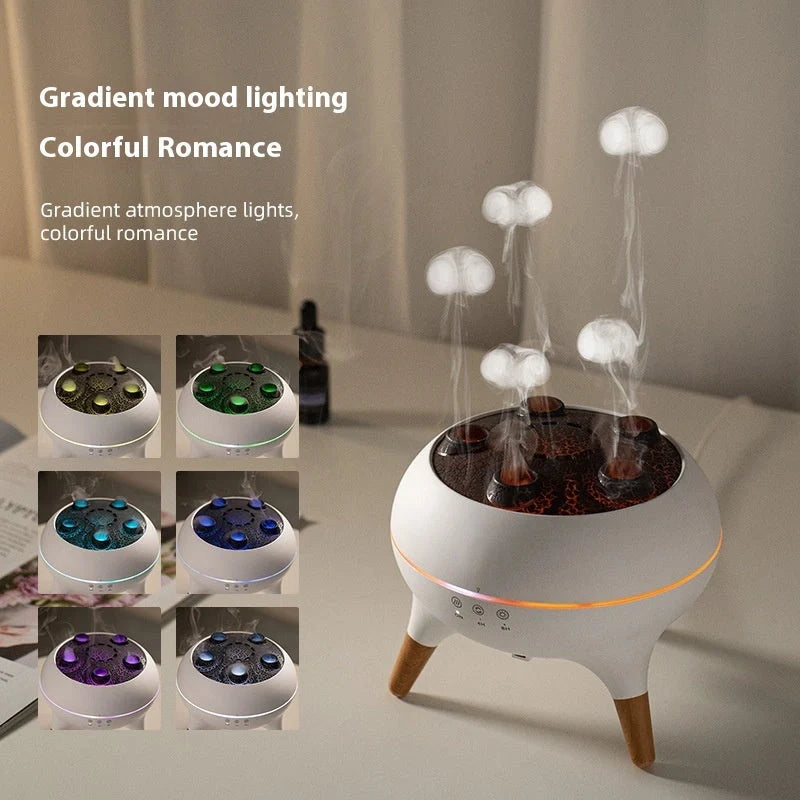 Intelligent Jellyfish Ultrasonic Air Humidifier in white with remote control