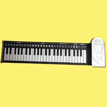 Portable 88-key digital roll-up piano with built-in speakers, rhythms, and sound effects for musical exploration