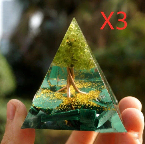Handcrafted Natural Crystal Pyramid Energy Tower ornament for home decor