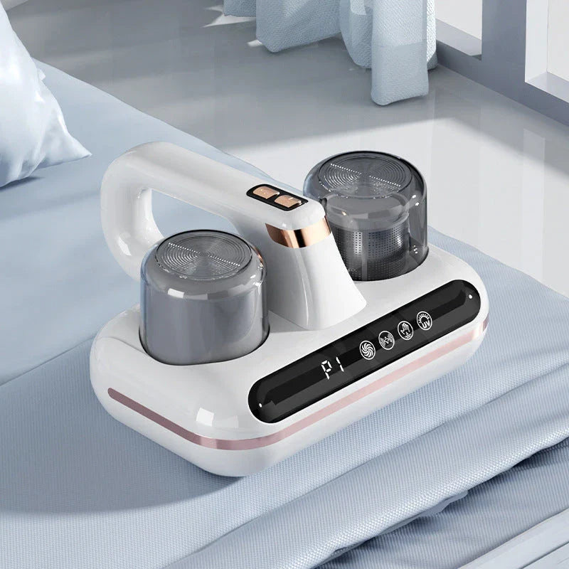 Cordless handheld mattress vacuum cleaner with powerful suction, UV sterilization, and HEPA filtration for deep cleaning beds, pillows, and home surfaces