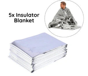 Double-sided silver and gold emergency survival blanket for outdoor use