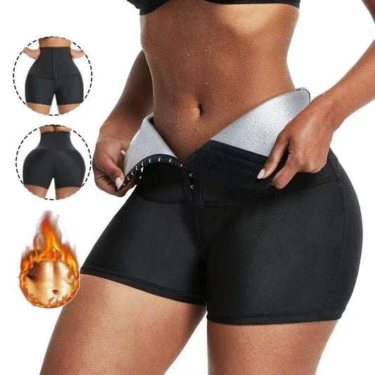 Premium slimming shapewear leggings in silver and blue colors, designed to provide tummy control and a sculpted silhouette.