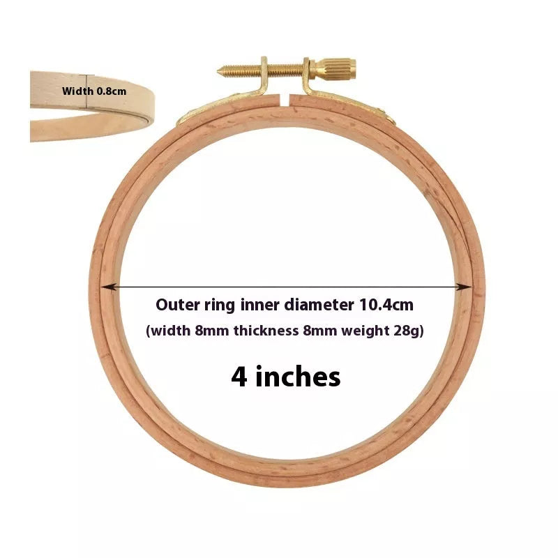 Adjustable Cross Wreath in bamboo for embroidery frames, sizes 4 to 12 inches