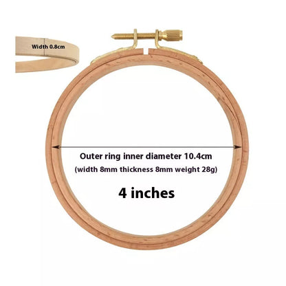 Adjustable Cross Wreath in bamboo for embroidery frames, sizes 4 to 12 inches