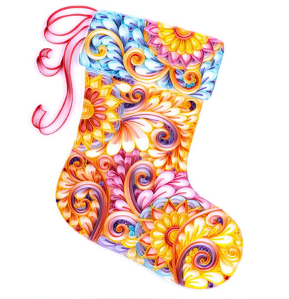 Handmade quilted paper painting craft kit with custom designs and tools included