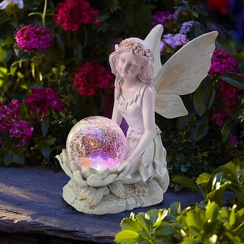 European-style flower fairy resin statue ornament for garden and home decoration