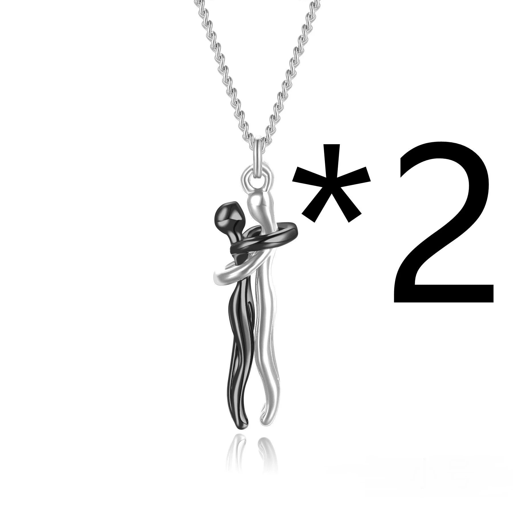 Affectionate Hug Necklace for couples in punk street style with snake bone chain