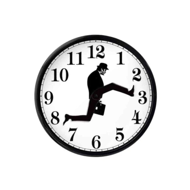 Silent European-style wall clock in black and white options