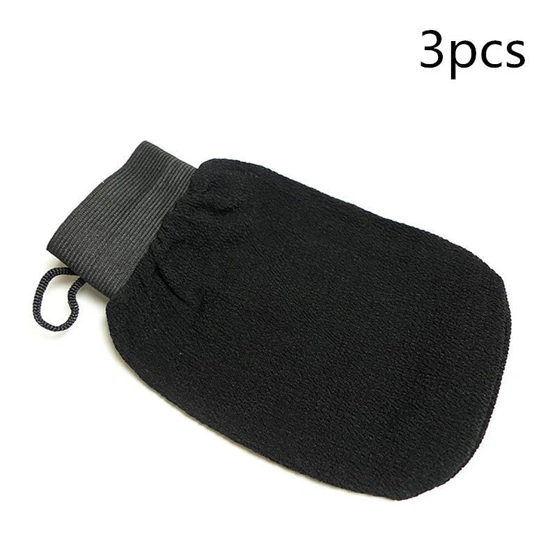 Rayon bath gloves for exfoliation in various colours