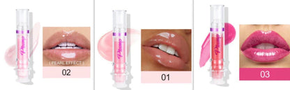 Glossy Luxury Lip Gloss in various shades with a mirror-like shine and hydrating formula