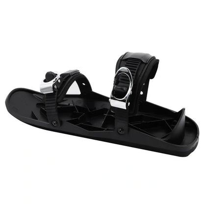 Black adjustable mini short ski skates for freestyle snowboarding