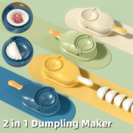 2-in-1 Dumpling Maker with non-slip handle and wavy-shaped dumpling design