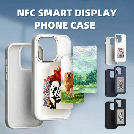 A customizable phone case with an e-ink display that allows users to wirelessly project their preferred images.