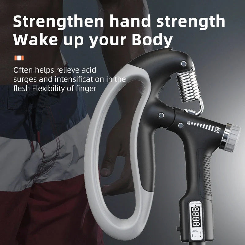 Smart Counting Grip with adjustable resistance for hand and forearm training