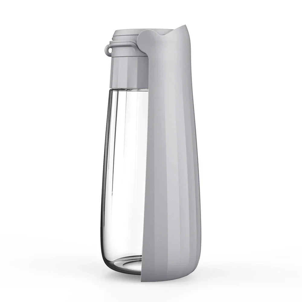 Portable folding dog water bottle with large 550ml capacity in various colors