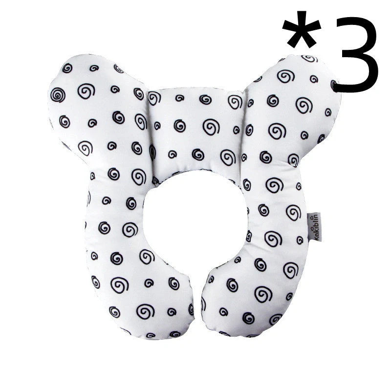 U-shaped baby head support pillow in pure cotton for car safety seats