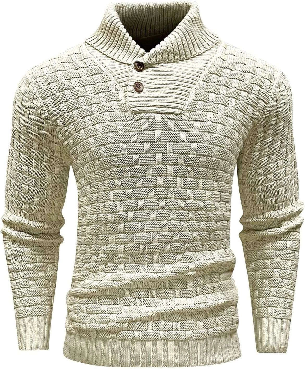 Men's slim button turtleneck sweater in various colours for stylish winter wear
