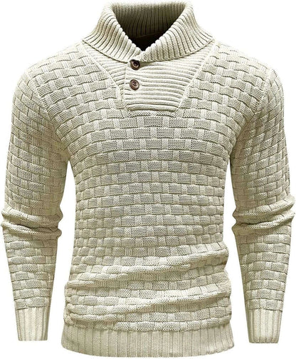 Men's slim button turtleneck sweater in various colours for stylish winter wear