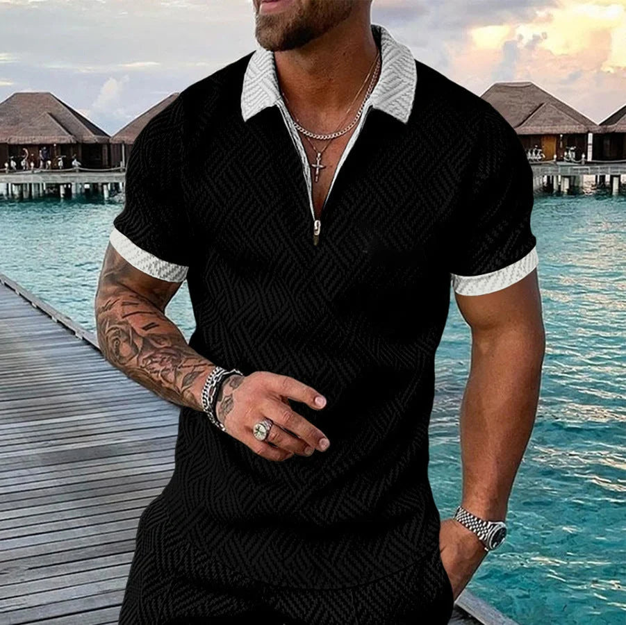 European and American style POLO lapel casual short-sleeved T-shirt in various colours