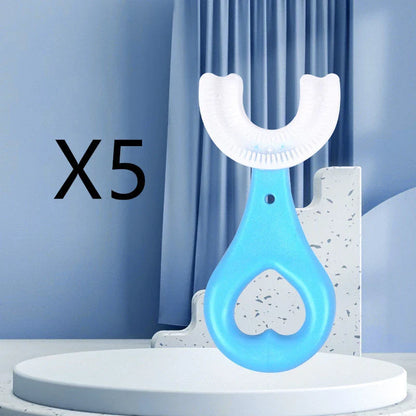 Soft, U-Shaped Children's Toothbrush in Various Vibrant Colors Made of Food-Grade Rubber