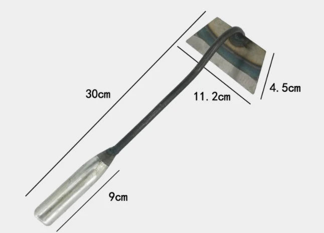 Premium manganese steel garden hoe with hollow design, versatile for weeding, soil preparation, and vegetable planting in the UK